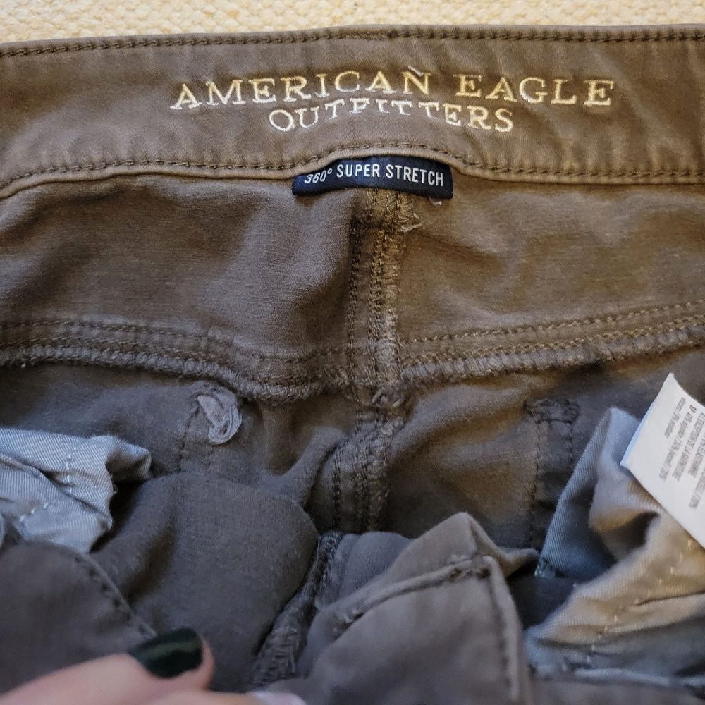 Womens American Eagle brown/plum jeggings 360 super stretch size 10 - Picture 5 of 7